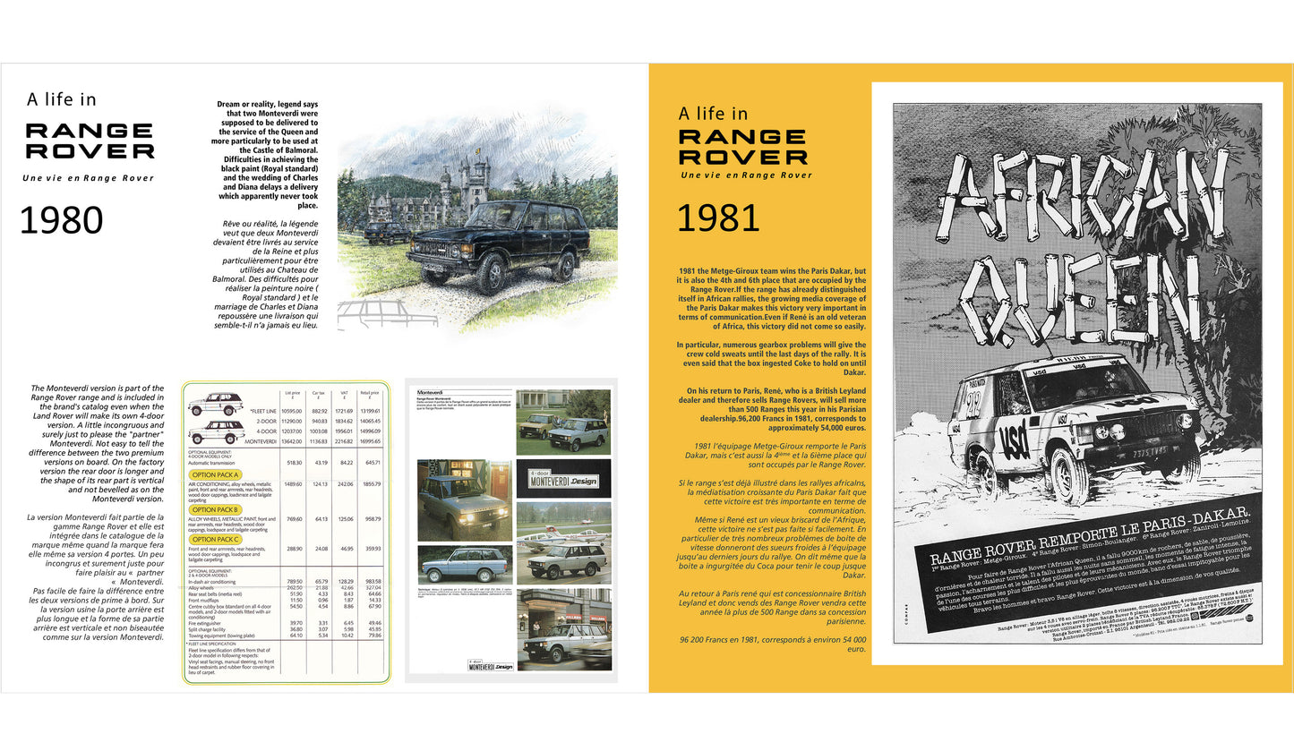 The book " A Life In Range Rover " + 6 posters