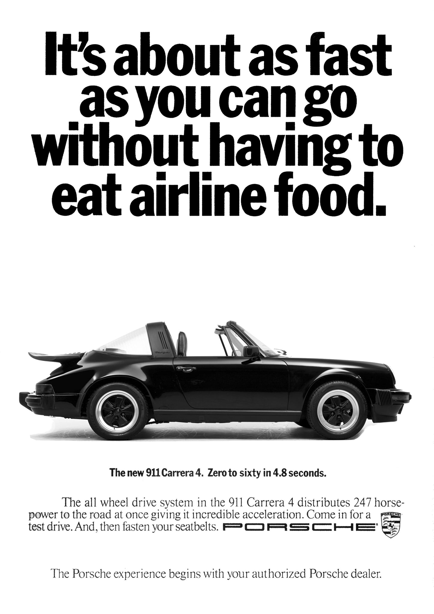 Poster alone  "How beat the trafic home" Porsche 911