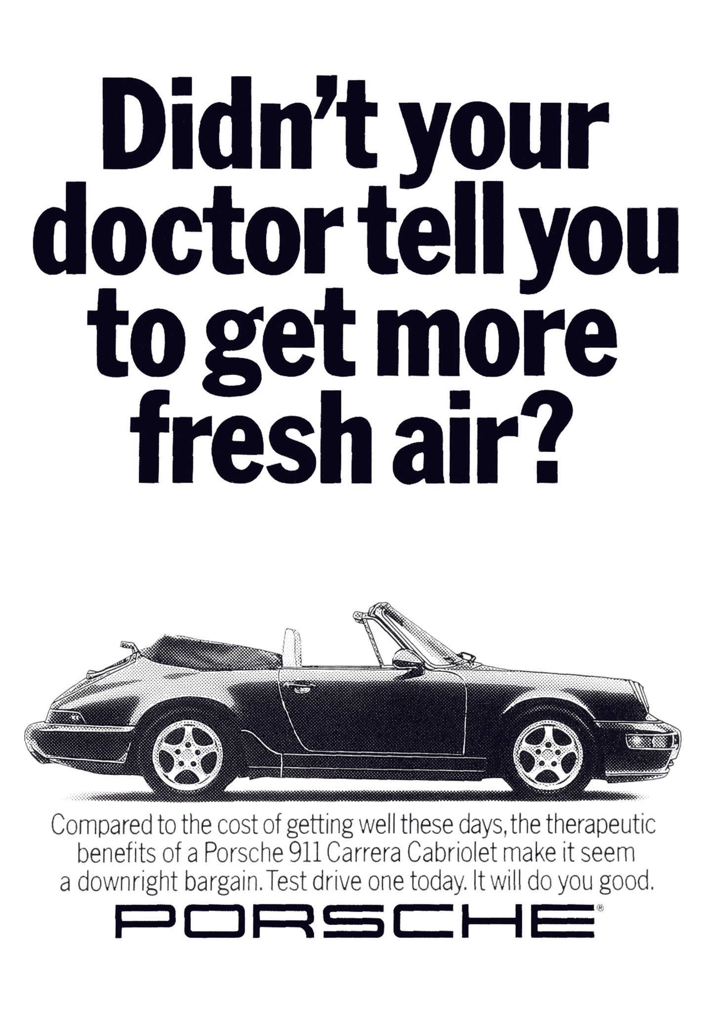 Poster alone  "How beat the trafic home" Porsche 911