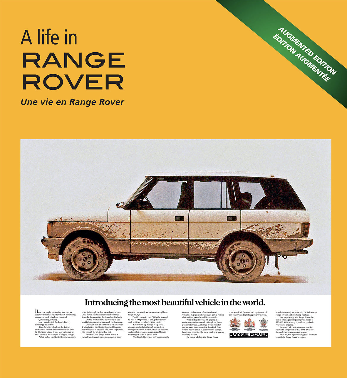 The book " A Life In Range Rover " + 6 posters + 6 postcards