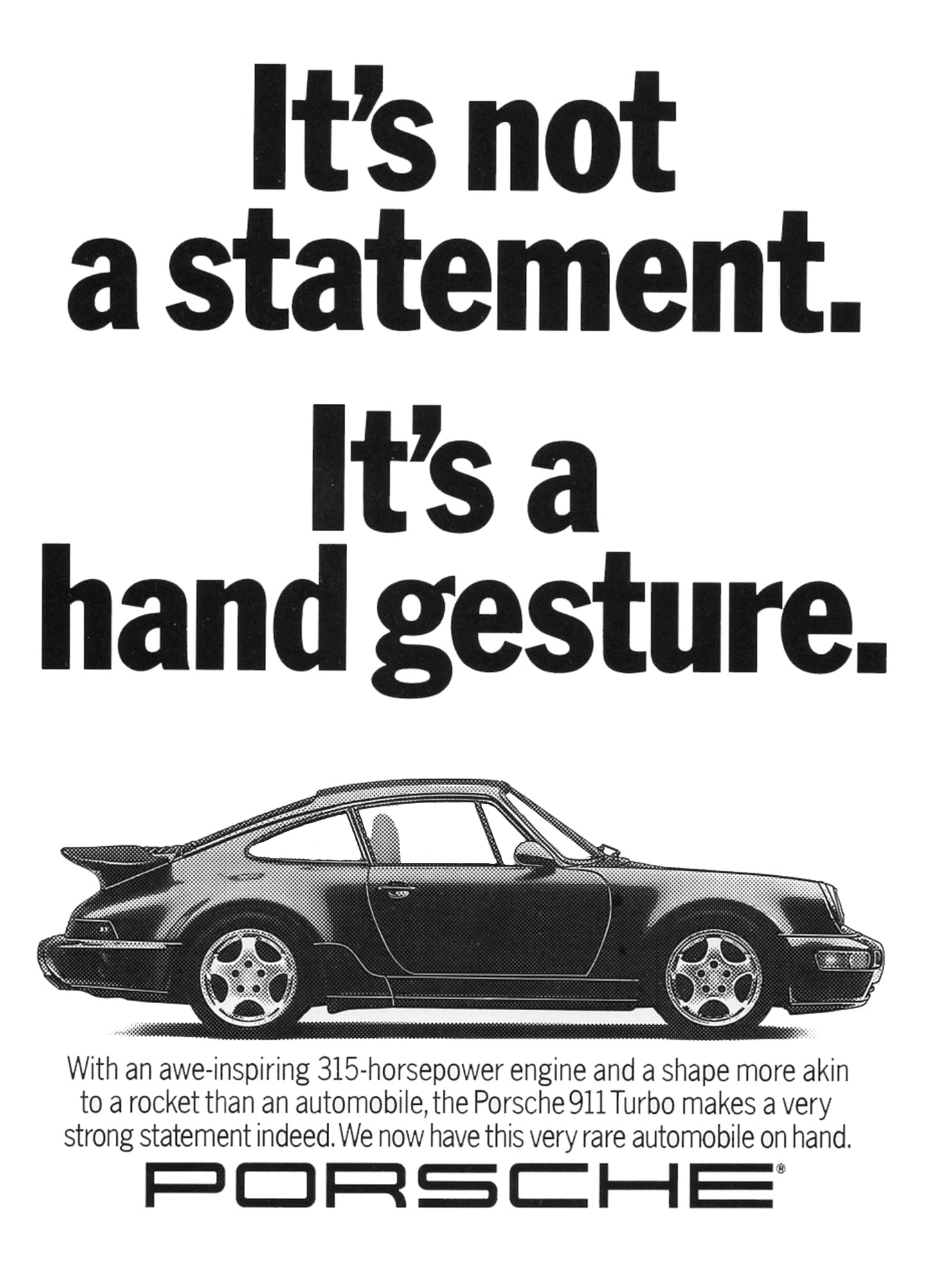 Poster alone  "How beat the trafic home" Porsche 911
